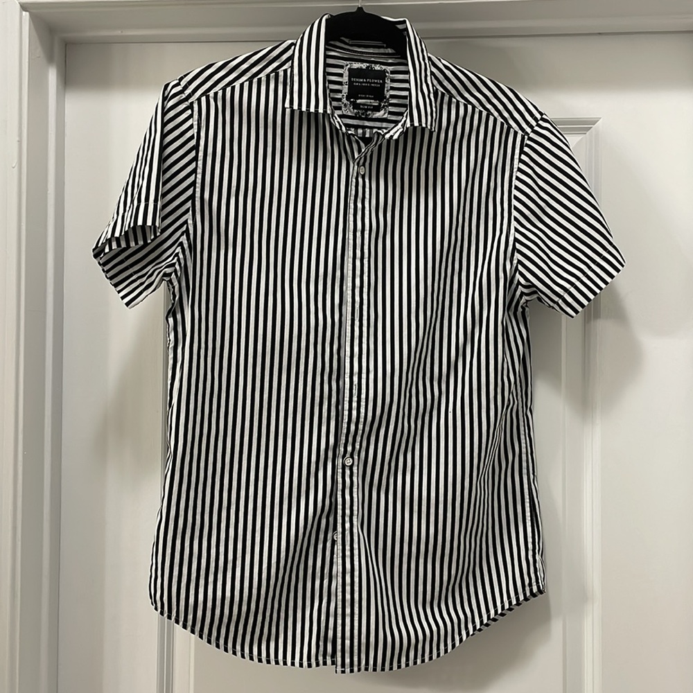 Denim & Flower Ricky Singh Striped Button Down Shirt.